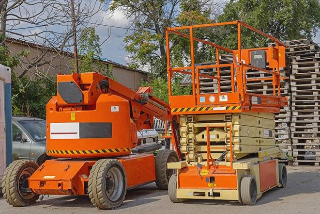 warehouse forklift handling large cargo in Brentwood, CA